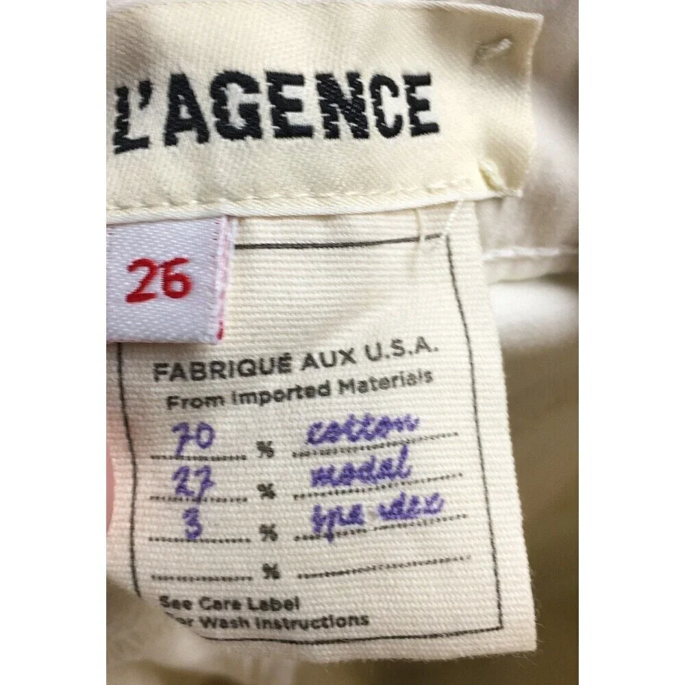 L'Agence Jeans Women's Size 26 Vintage White Margot Skinny